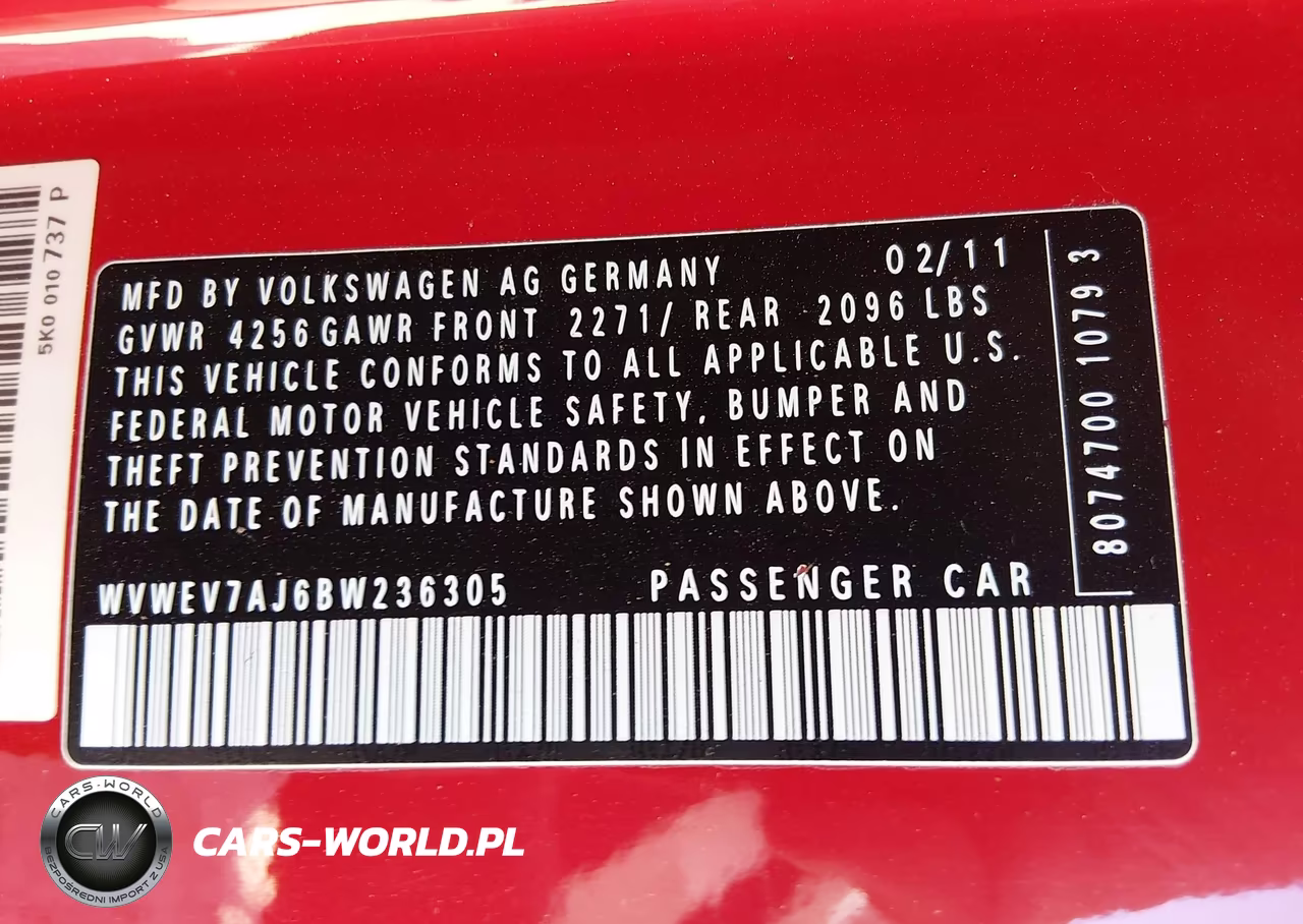2011 Volkswagen Gti 2-Door VIN:WVWEV7AJ6BW236305 - 9