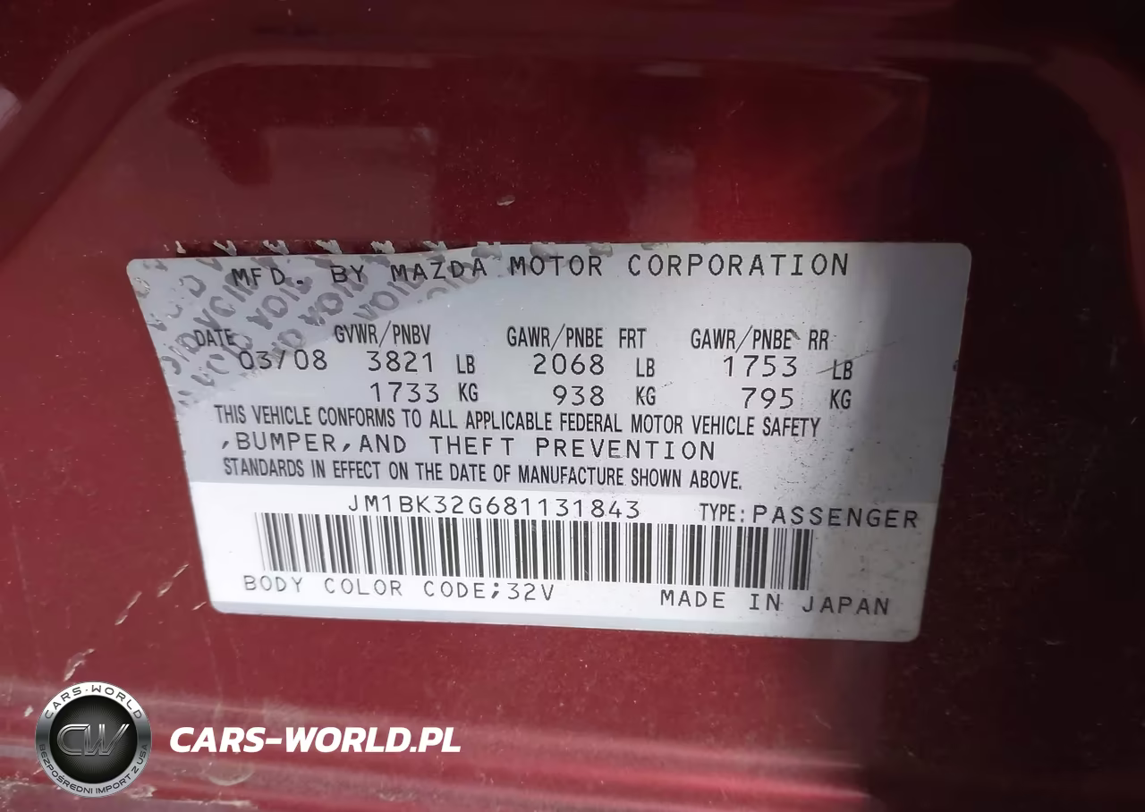 2008 Mazda Mazda3 I Sport VIN:JM1BK32G681131843 - 9