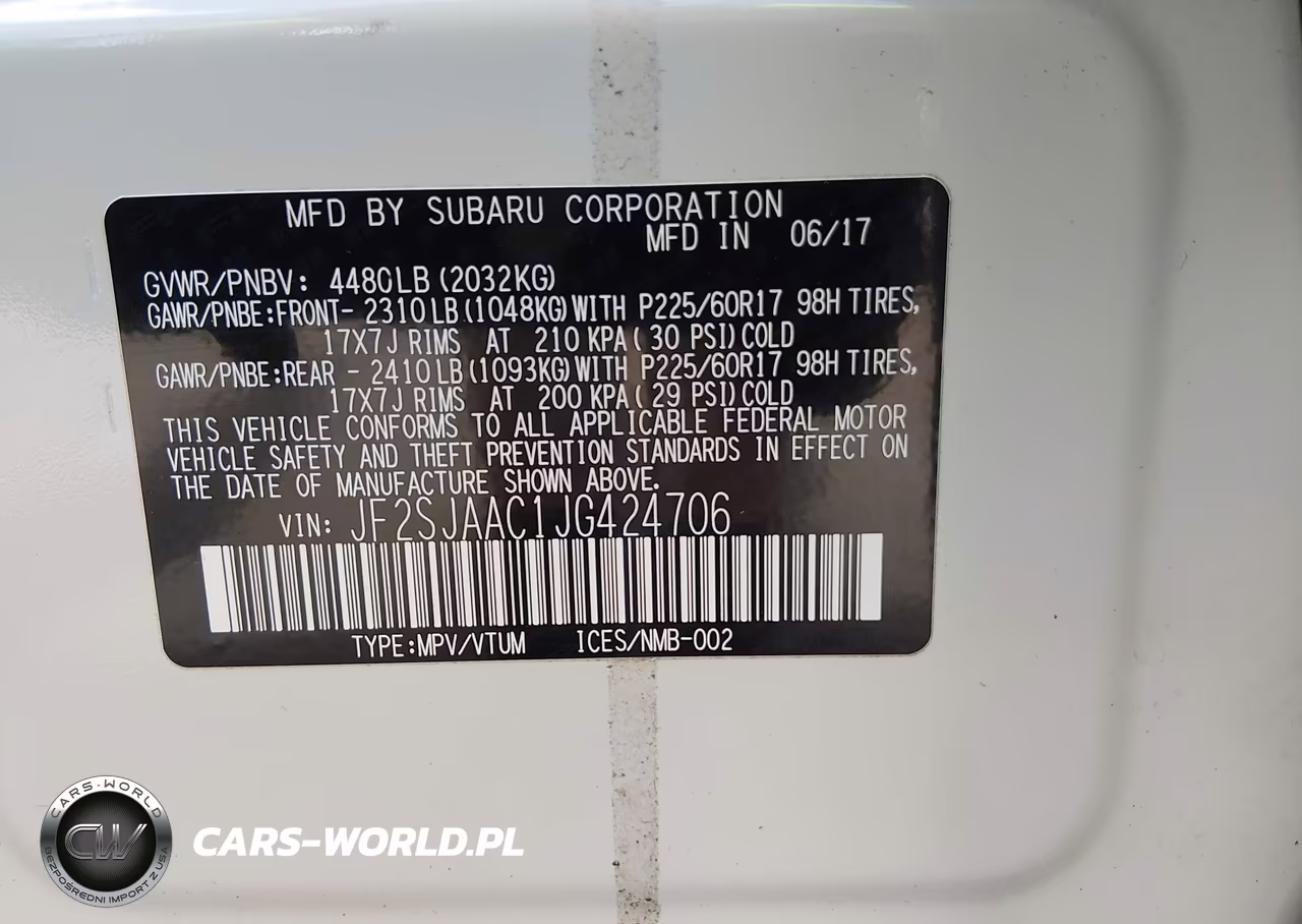 2018 Subaru Forester 2.5I VIN:JF2SJAAC1JG424706 - 9