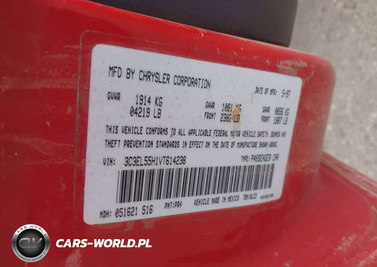 1997 Chrysler Sebring Jxi VIN:3C3EL55H1VT614238 - 9