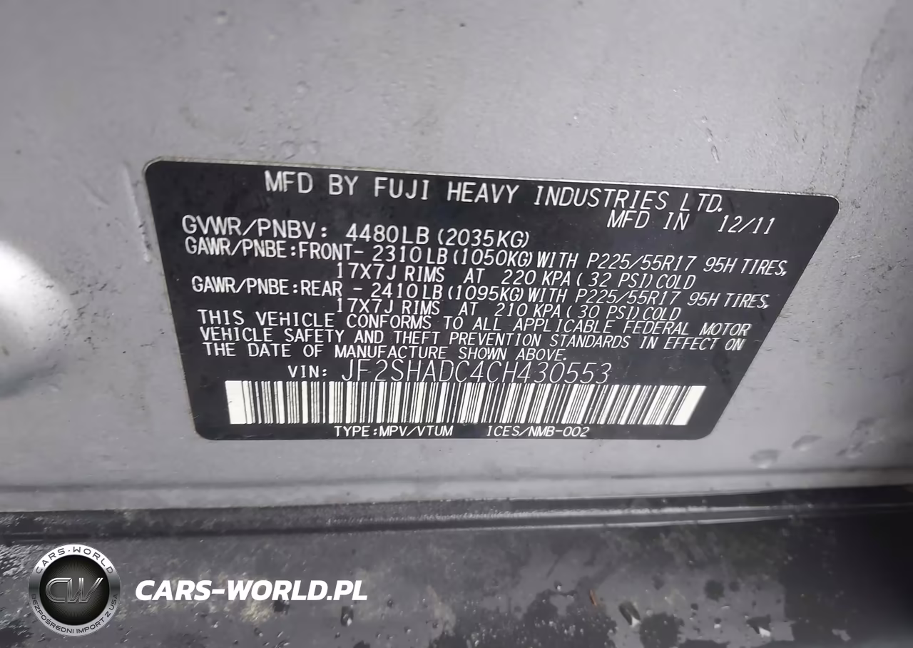2012 Subaru Forester 2.5X Premium VIN:JF2SHADC4CH430553 - 9