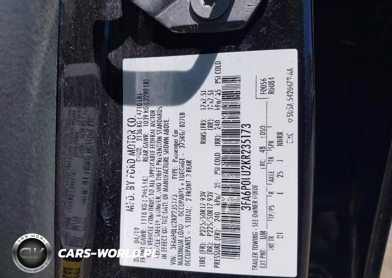 2019 Ford Fusion Hybrid Se VIN:3FA6P0LU2KR235173 - 9