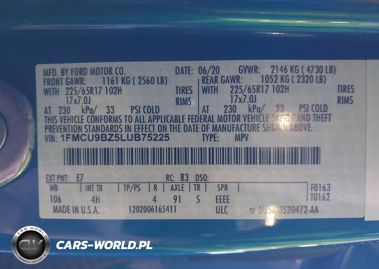 2020 Ford Escape Se Sport Hybrid VIN:1FMCU9BZ5LUB75225 - 9
