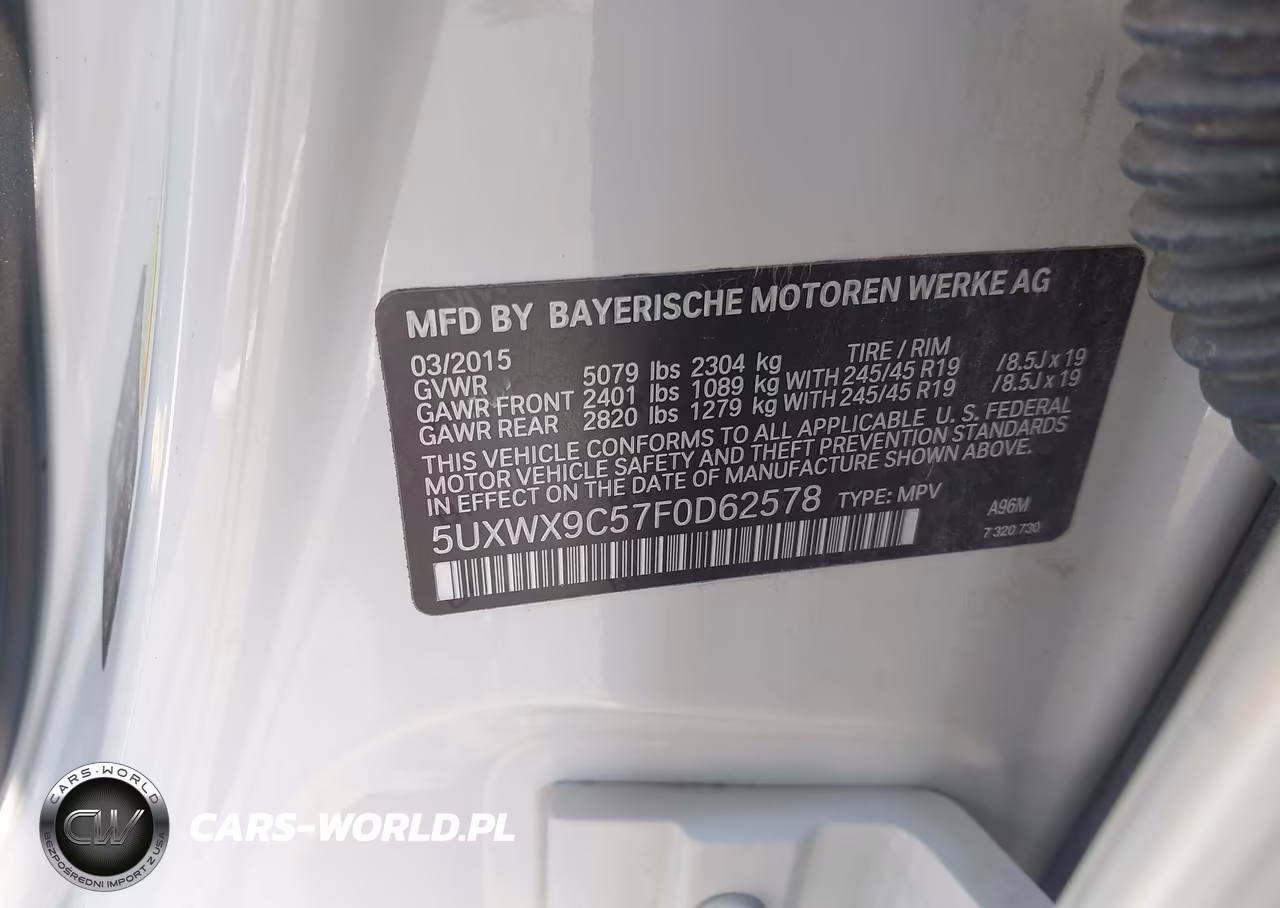 2015 BMW X3 xDrive28I VIN:5UXWX9C57F0D62578 - 9