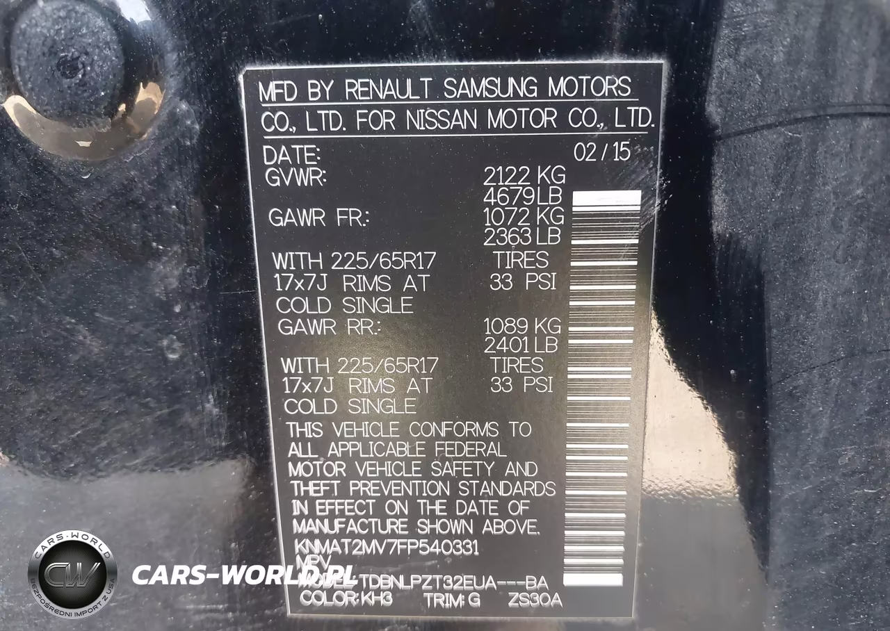 2015 Nissan Rogue S VIN:KNMAT2MV7FP540331 - 9