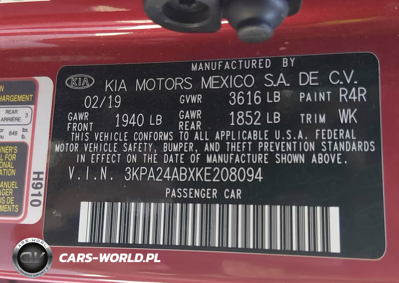 2019 Kia Rio S VIN:3KPA24ABXKE208094 - 9