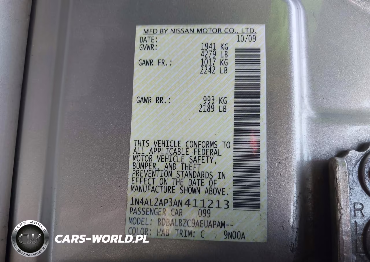 2010 Nissan Altima 2.5 S VIN:1N4AL2AP3AN411213 - 9