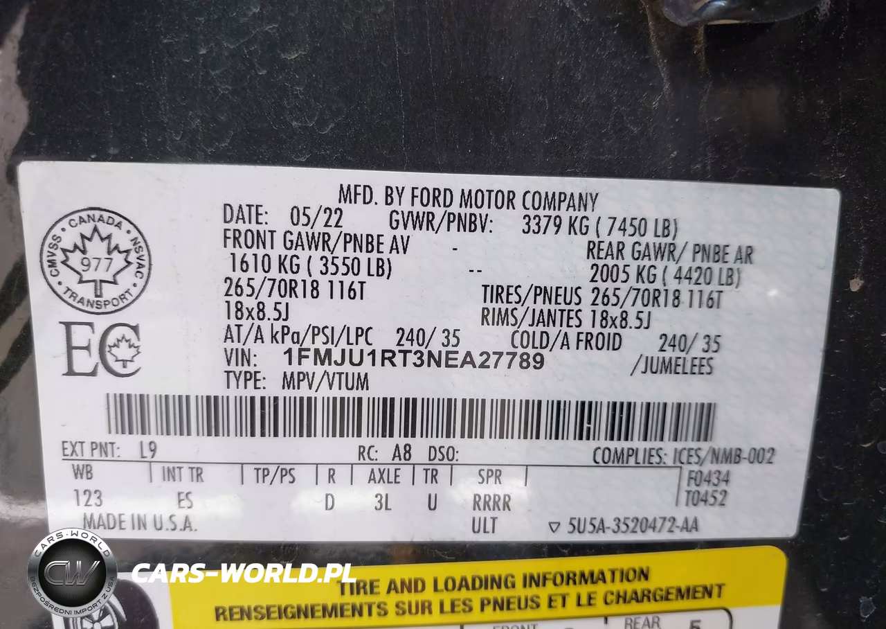 2022 Ford Expedition Timberline VIN:1FMJU1RT3NEA27789 - 9