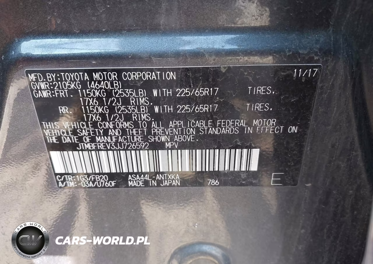 2018 Toyota Rav4 Le VIN:JTMBFREV3JJ726592 - 9