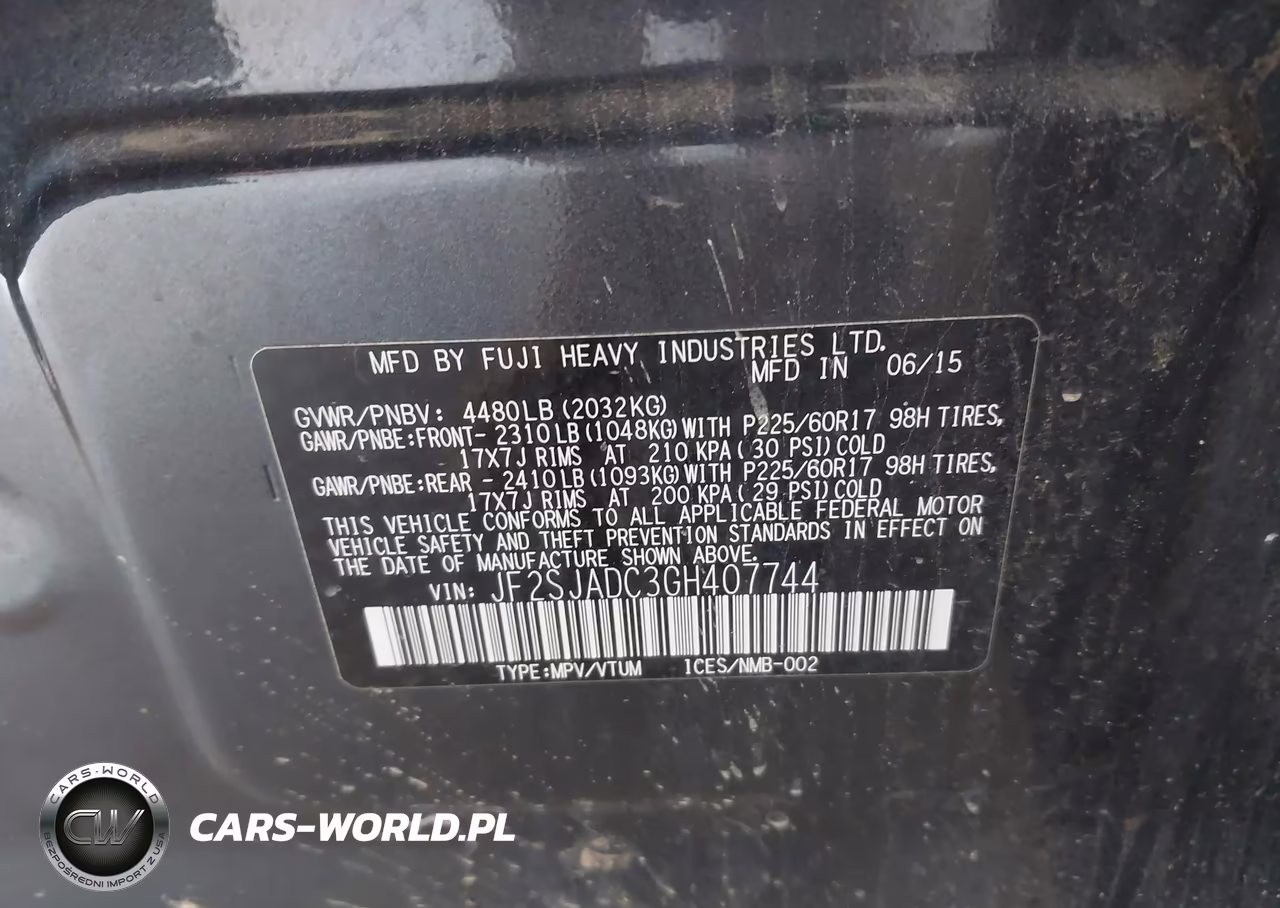 2016 Subaru Forester 2.5I Premium VIN:JF2SJADC3GH407744 - 9