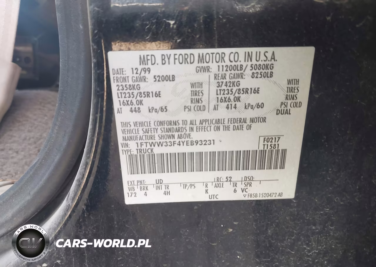 2000 Ford F-350 Lariat-Xl-Xlt VIN:1FTWW33F4YEB93231 - 8