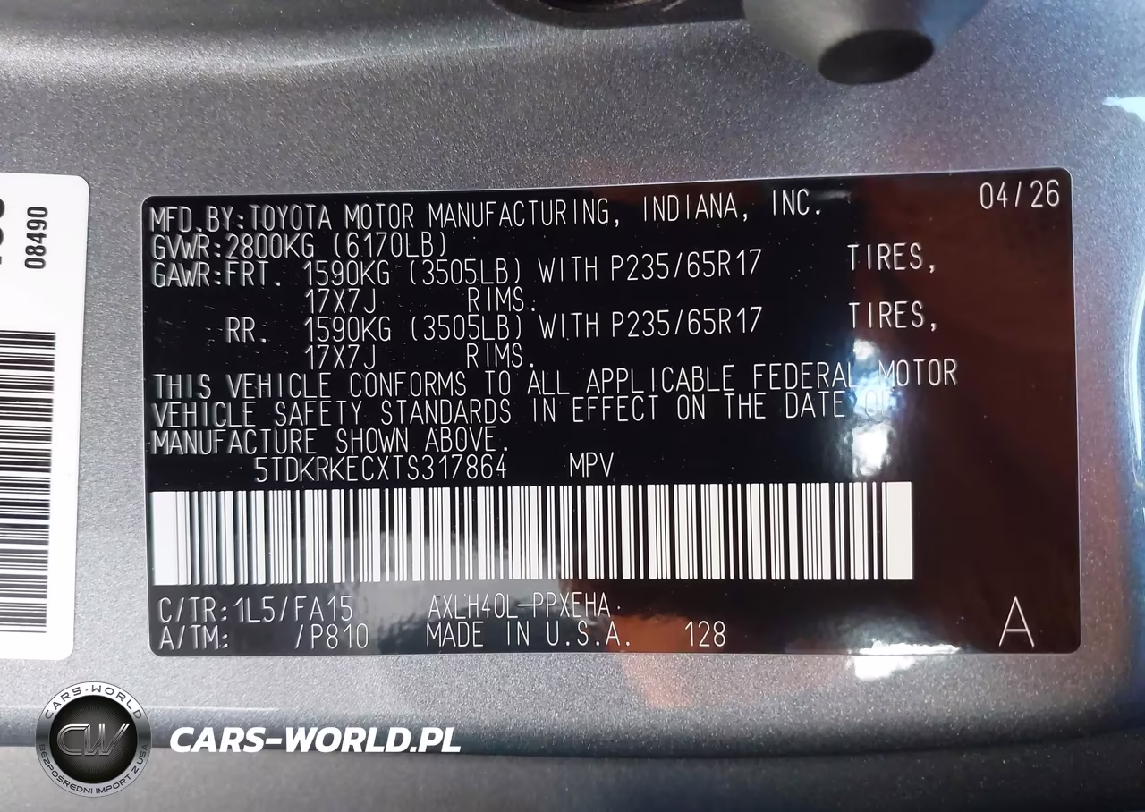2026 Toyota Sienna Le VIN:5TDKRKECXTS317864 - 9