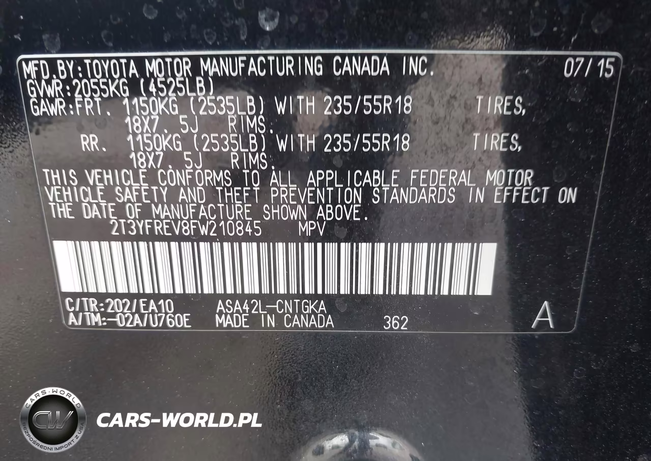 2015 Toyota Rav4 Limited VIN:2T3YFREV8FW210845 - 9