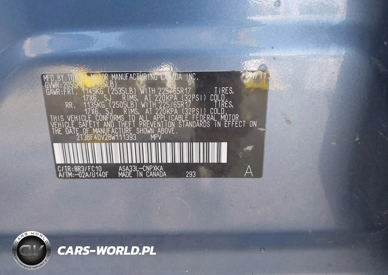 2011 Toyota Rav4 VIN:2T3BF4DV2BW111393 - 9