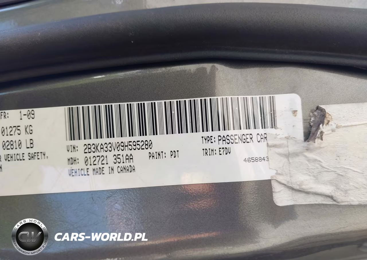 2009 Dodge Charger Sxt VIN:2B3KA33V09H595280 - 9