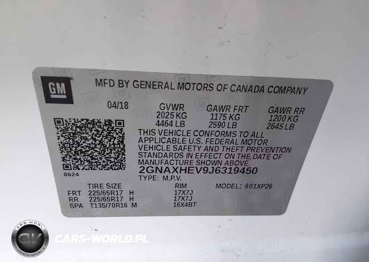 2018 Chevrolet Equinox Ls VIN:2GNAXHEV9J6319450 - 9