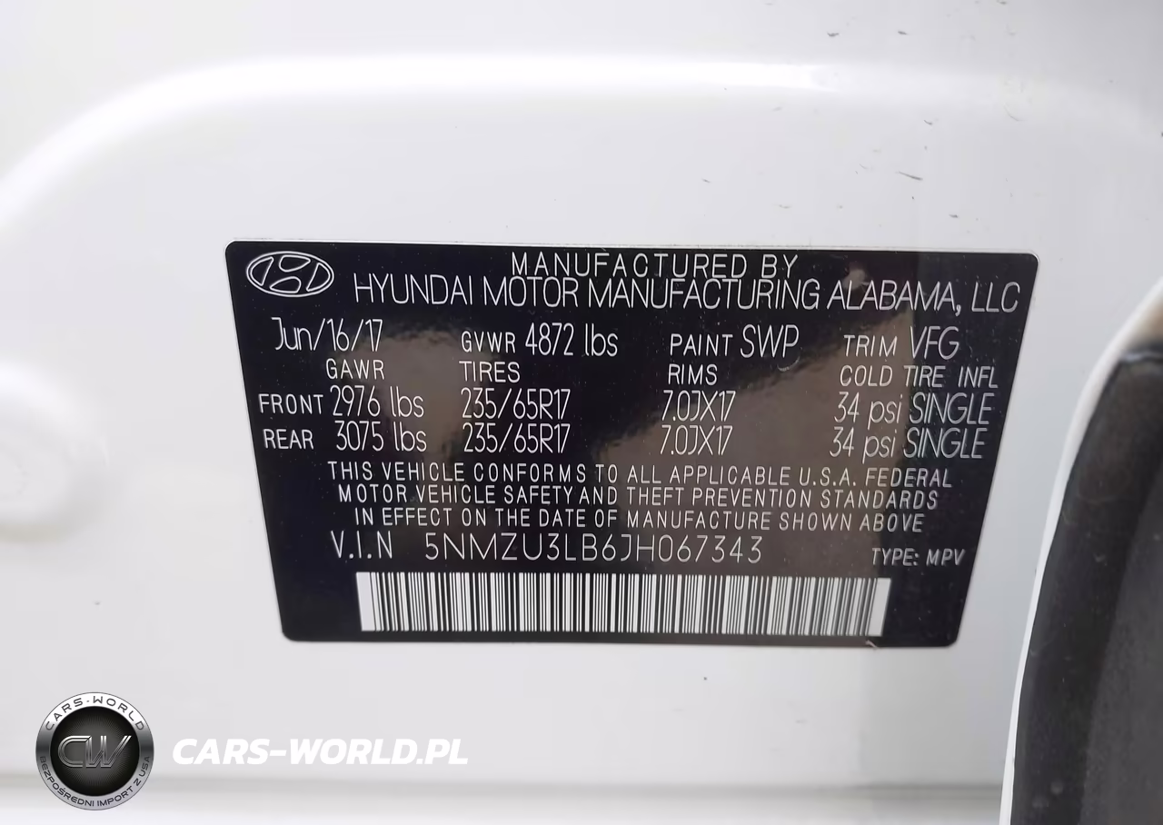 2018 Hyundai Santa Fe Sport 2.4L VIN:5NMZU3LB6JH067343 - 9