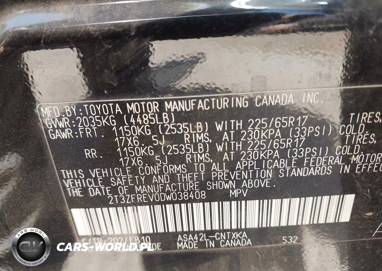 2013 Toyota Rav4 Le VIN:2T3ZFREV0DW038408 - 9