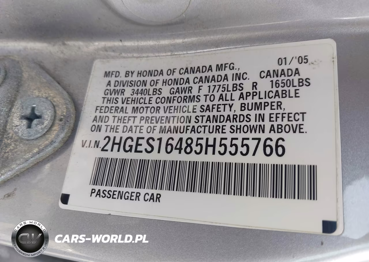 2005 Honda Civic Vp VIN:2HGES16485H555766 - 9