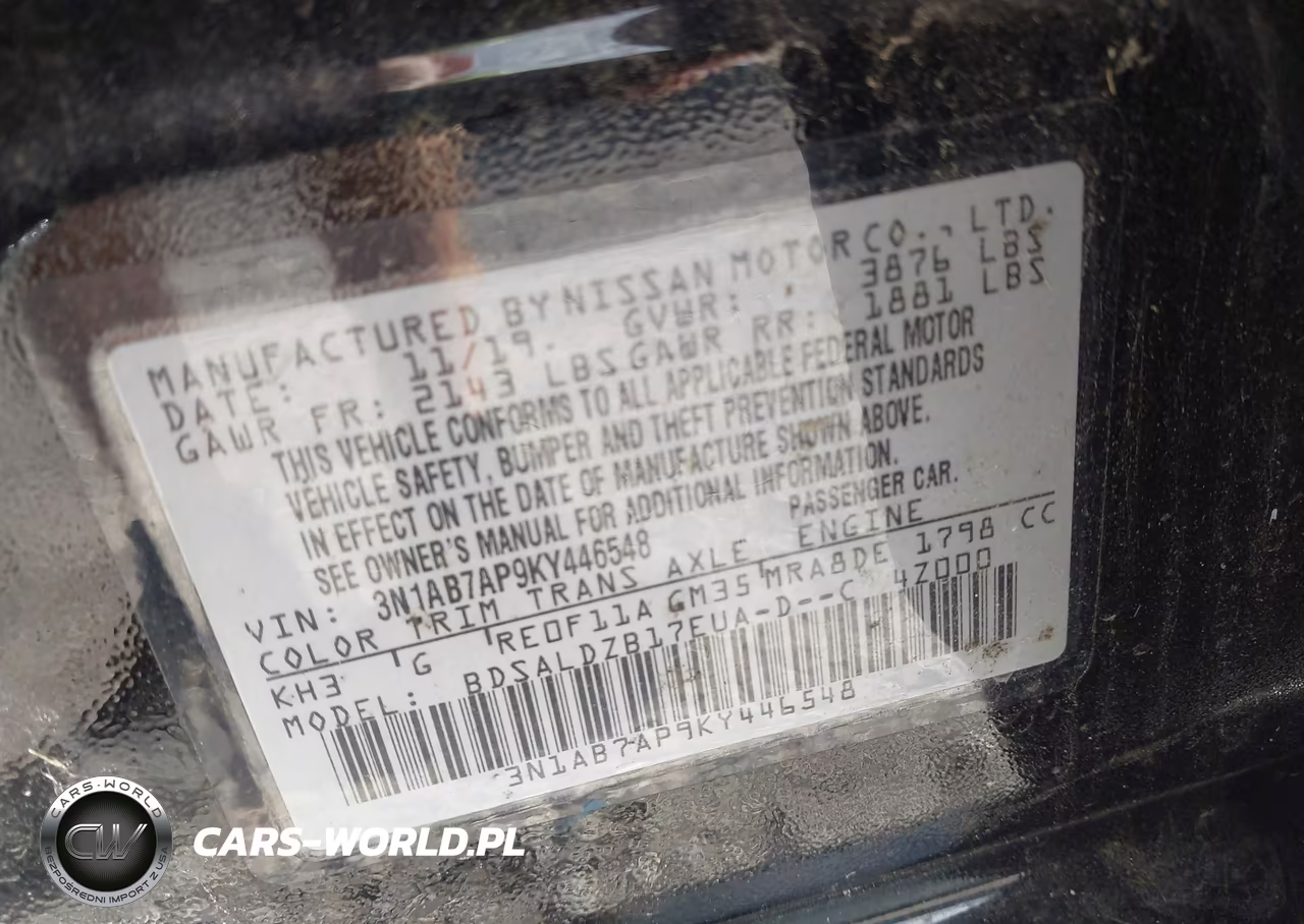 2019 Nissan Sentra Sv VIN:3N1AB7AP9KY446548 - 9