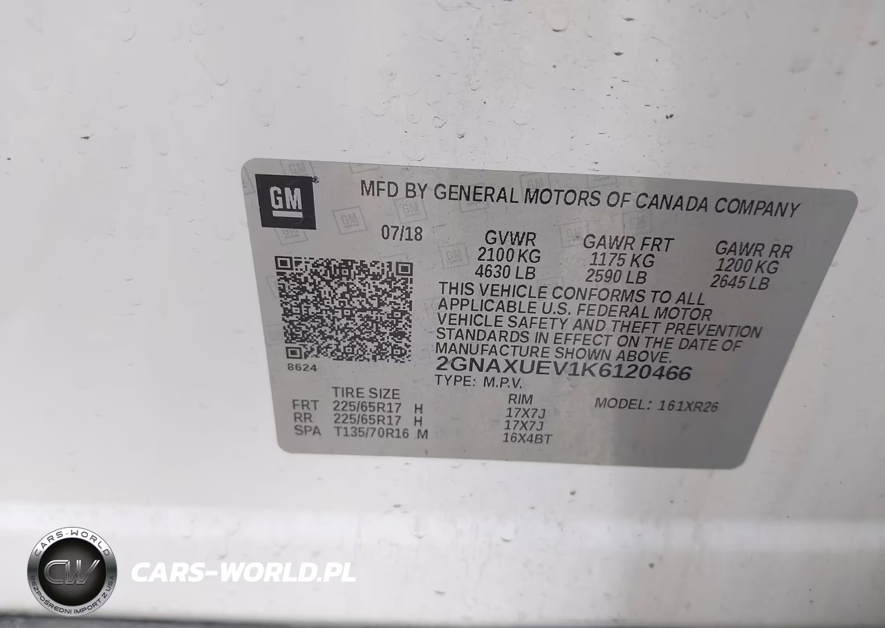 2019 Chevrolet Equinox Lt VIN:2GNAXUEV1K6120466 - 9