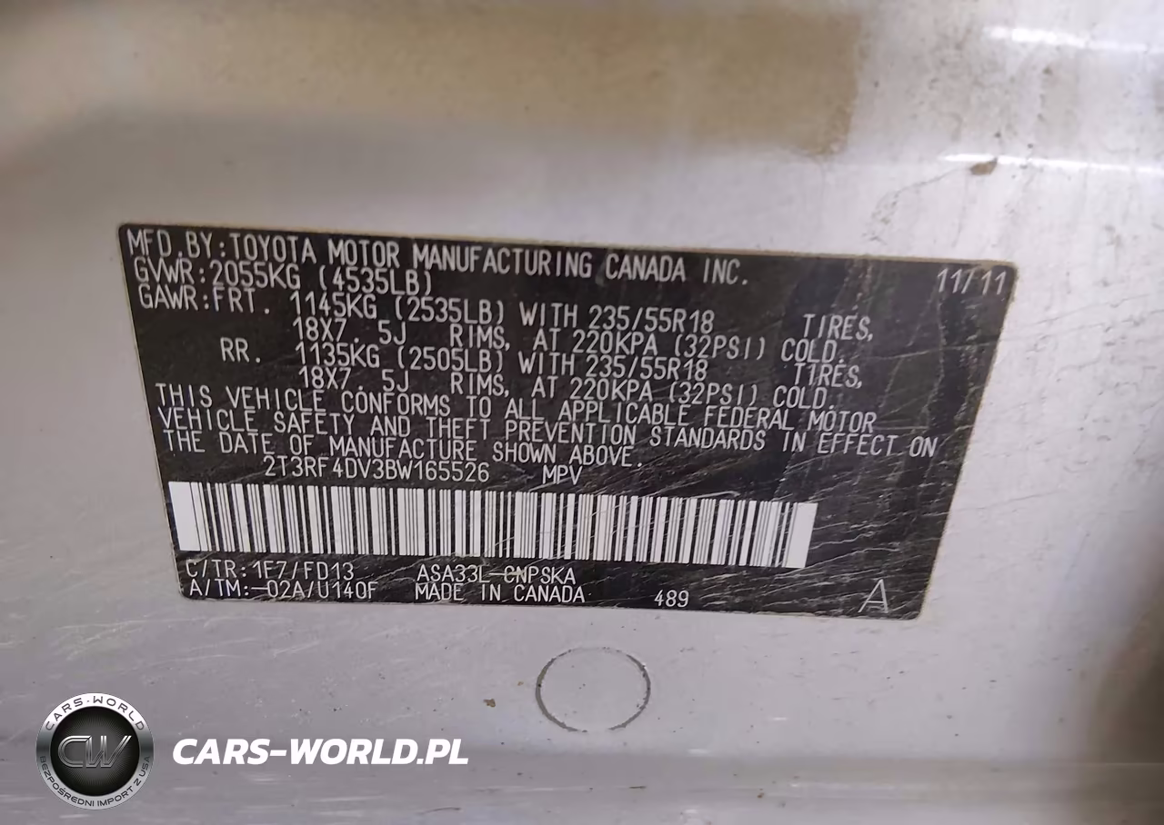 2011 Toyota Rav4 Sport VIN:2T3RF4DV3BW165526 - 9