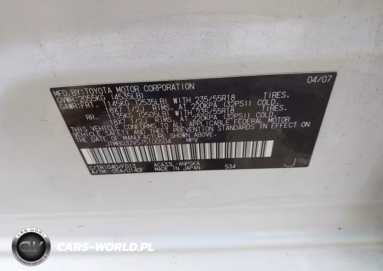 2007 Toyota Rav4 Sport VIN:JTMBD32V575100504 - 9
