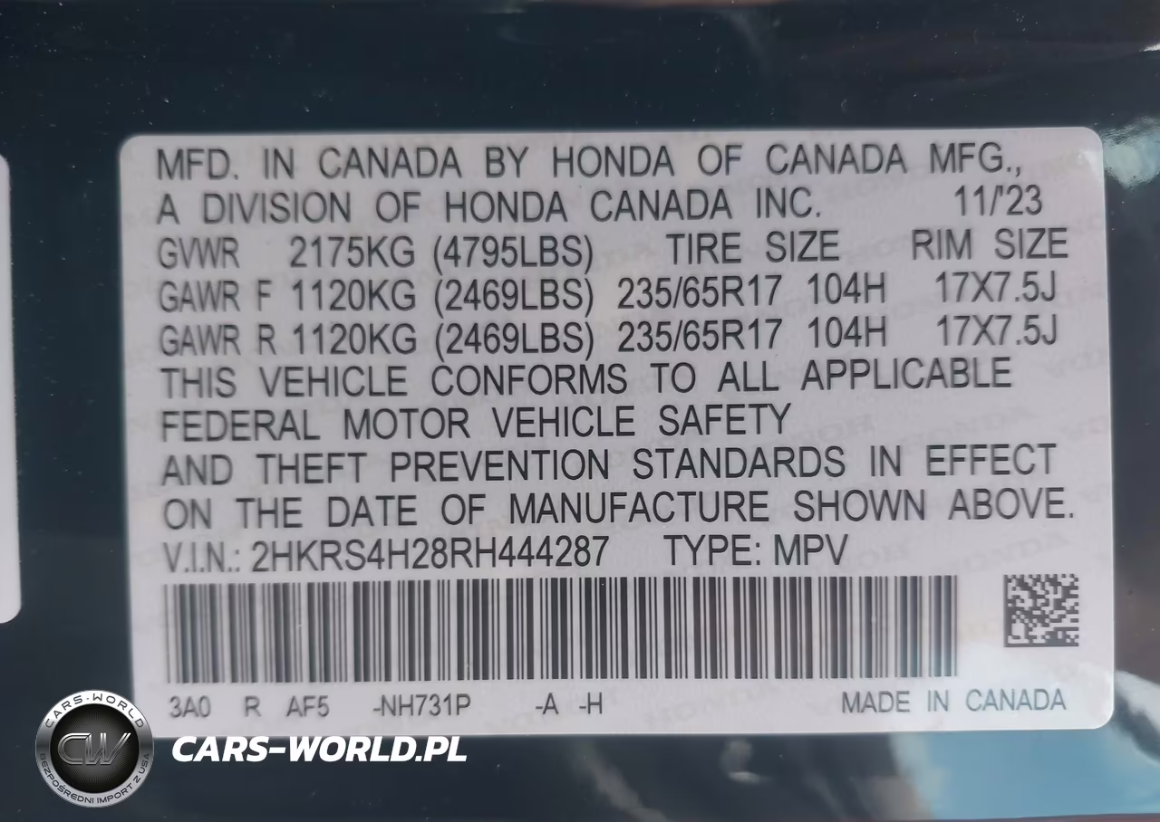 2024 Honda Cr-V Lx Awd VIN:2HKRS4H28RH444287 - 9