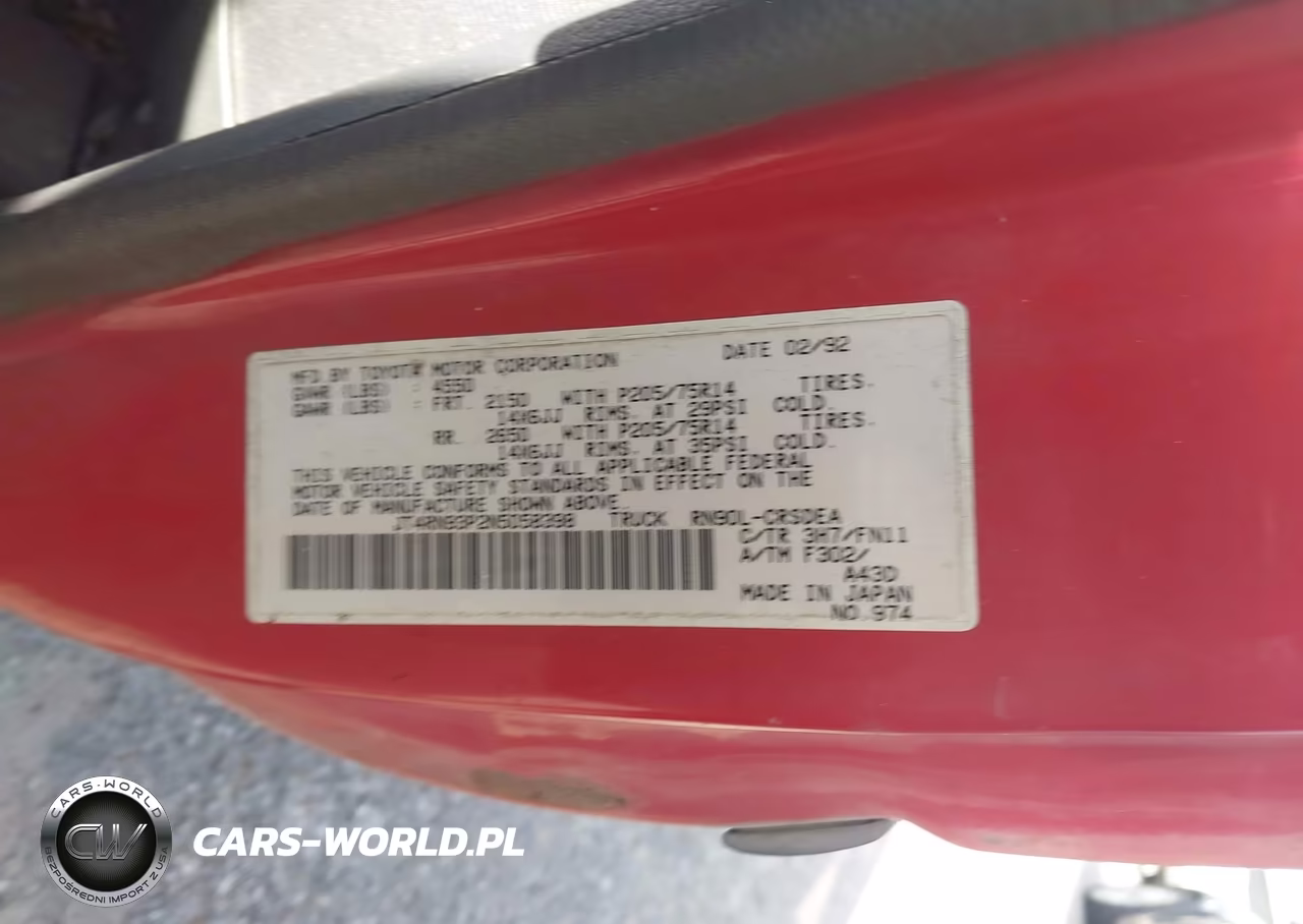 1992 Toyota Pickup 1-2 Ton Ex Lng Whlbse Dlx VIN:JT4RN93P2N5058398 - 9