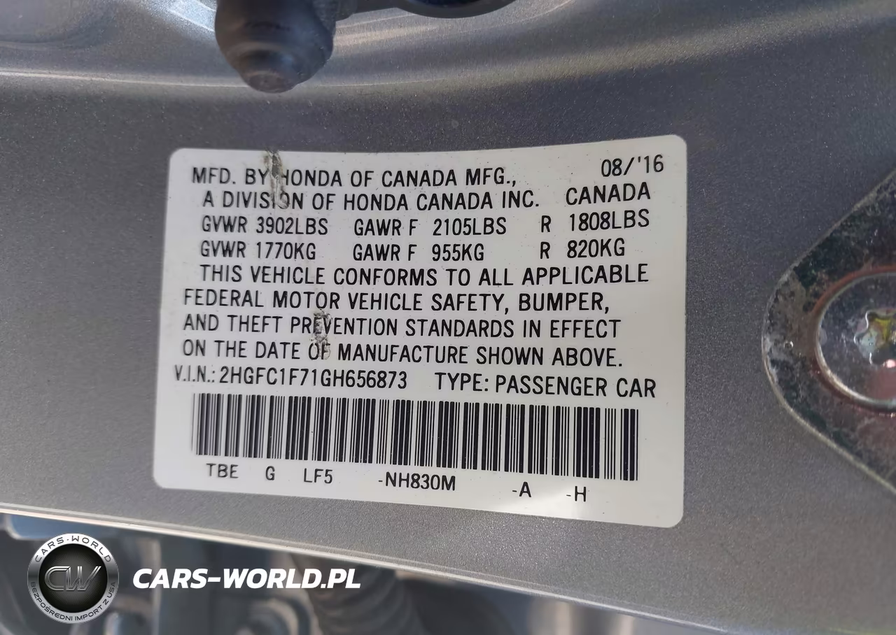 2016 Honda Civic Ex-L VIN:2HGFC1F71GH656873 - 9