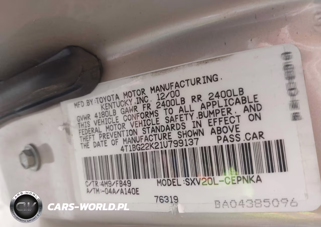 2001 Toyota Camry Le VIN:4T1BG22K21U799137 - 9