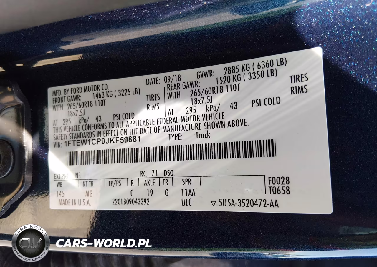 2018 Ford F-150 Xlt VIN:1FTEW1CP0JKF59881 - 9