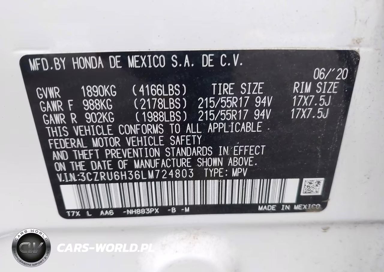2020 Honda Hr-V Awd Lx VIN:3CZRU6H36LM724803 - 9