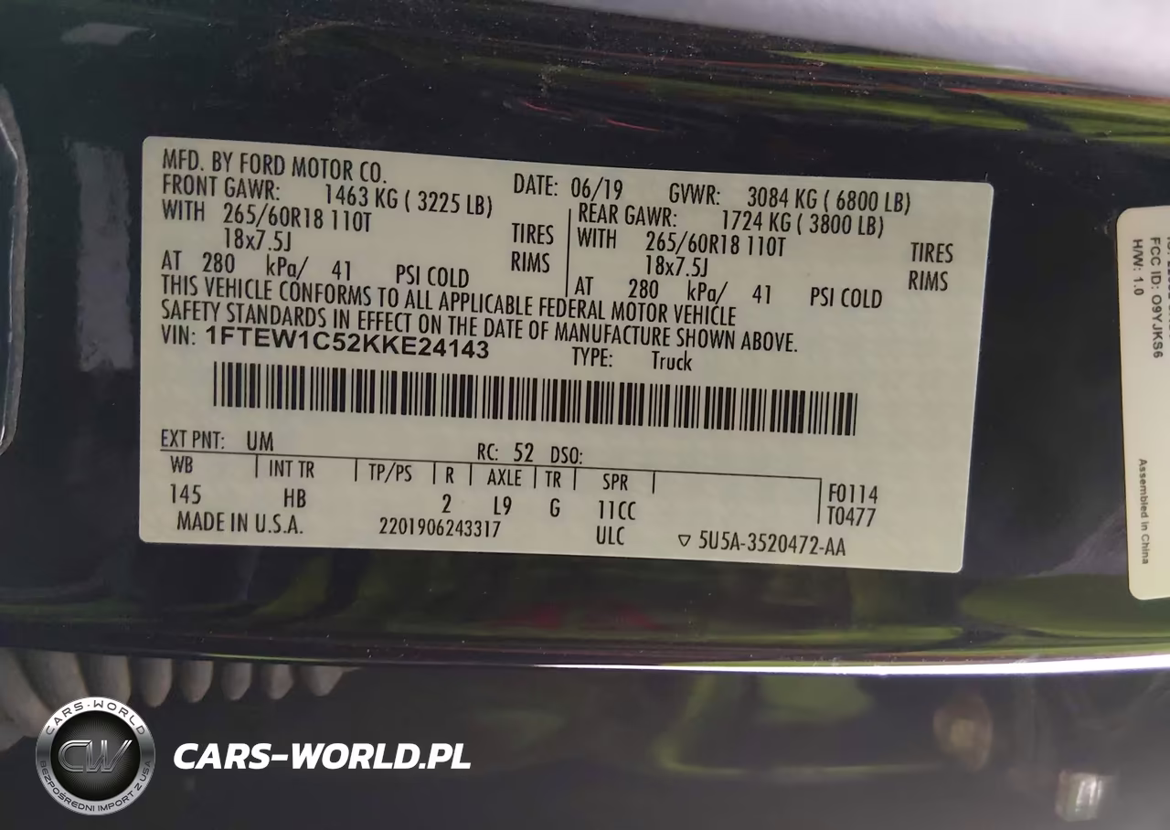2019 Ford F-150 Lariat VIN:1FTEW1C52KKE24143 - 9