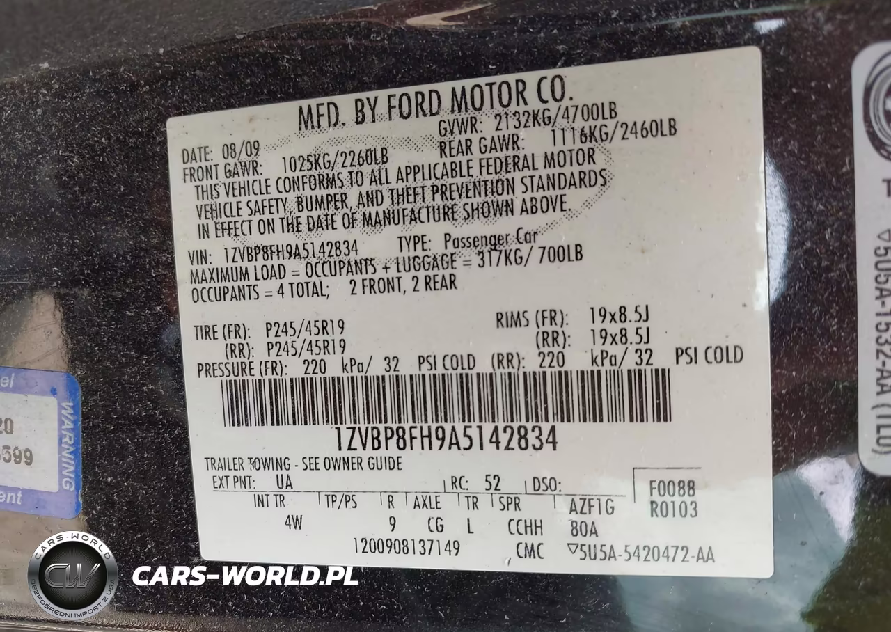 2010 Ford Mustang Gt Premium VIN:1ZVBP8FH9A5142834 - 9