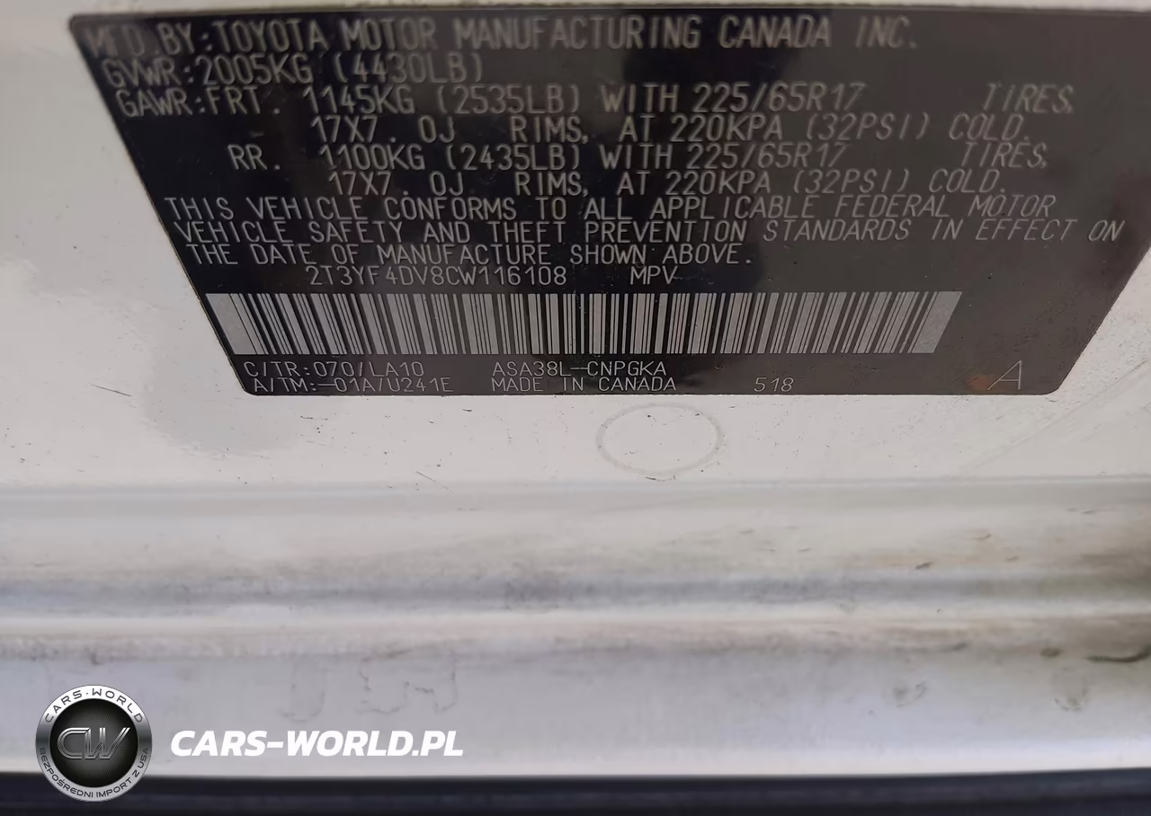 2012 Toyota Rav4 Limited VIN:2T3YF4DV8CW116108 - 9