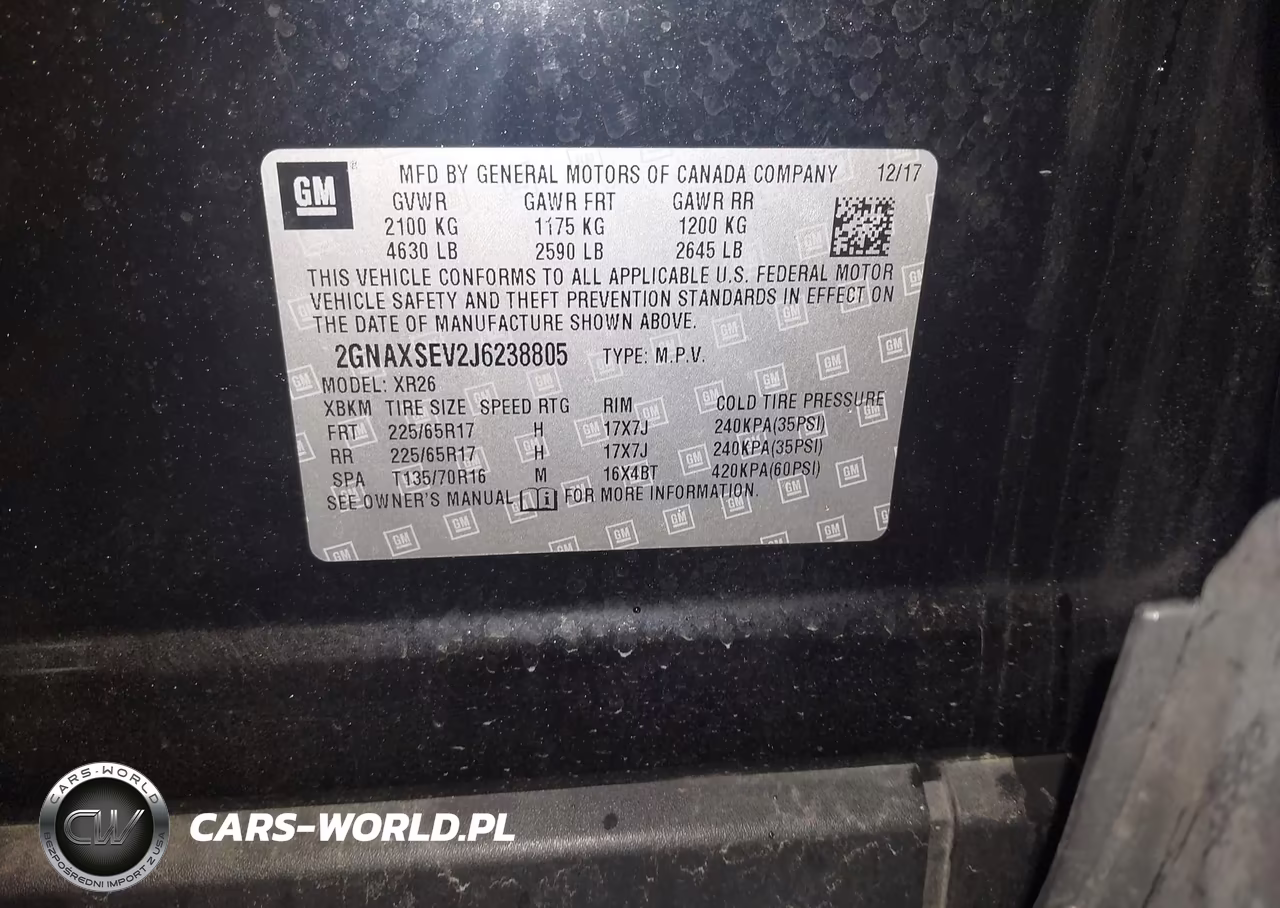 2018 Chevrolet Equinox Lt VIN:2GNAXSEV2J6238805 - 9