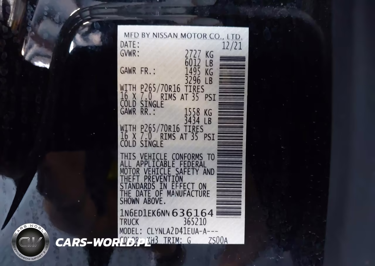 2022 Nissan Frontier S 4X4 VIN:1N6ED1EK6NN636164 - 9