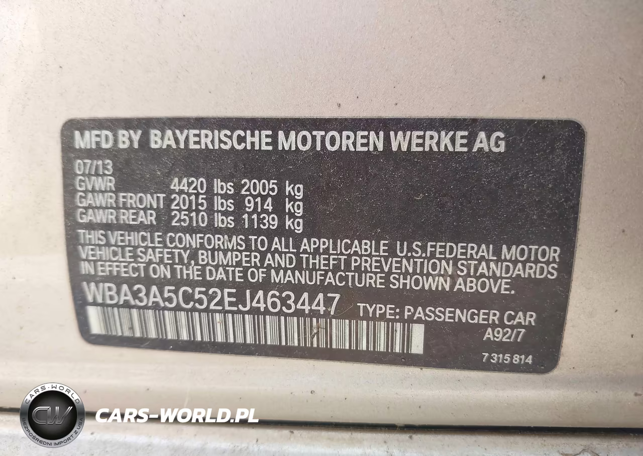 2014 BMW 328I VIN:WBA3A5C52EJ463447 - 9