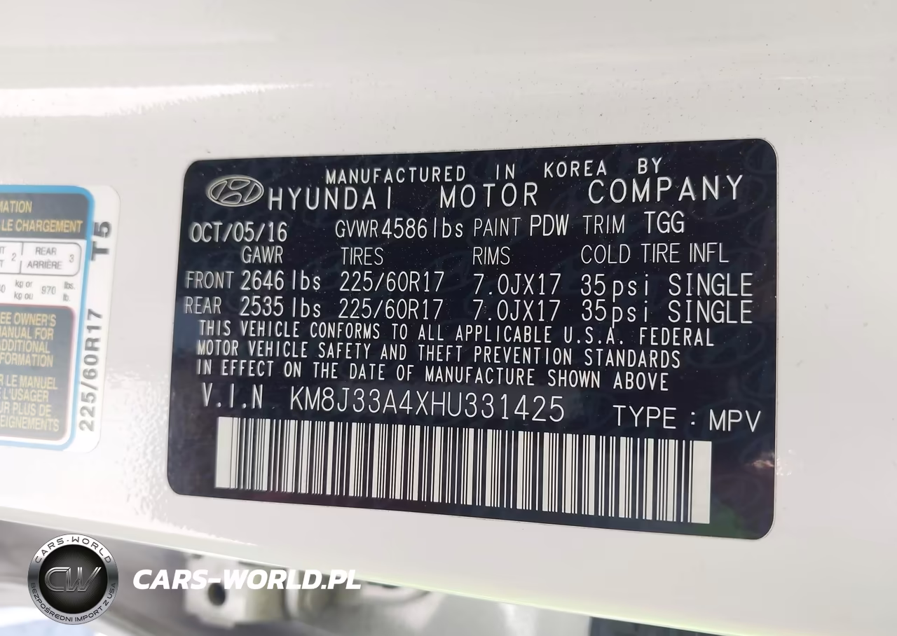 2017 Hyundai Tucson Se VIN:KM8J33A4XHU331425 - 9
