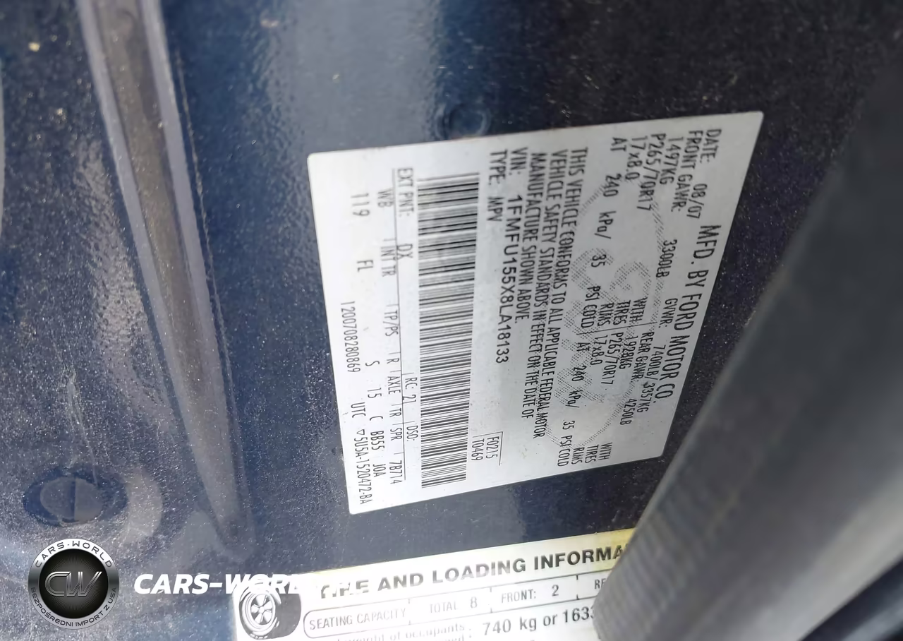 2008 Ford Expedition Xlt VIN:1FMFU155X8LA18133 - 9