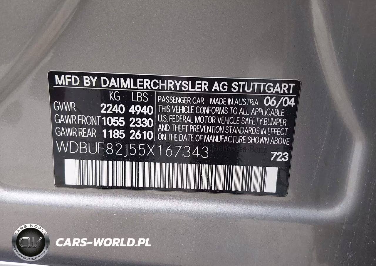 2005 Mercedes-Benz E 320 4Matic VIN:WDBUF82J55X167343 - 9