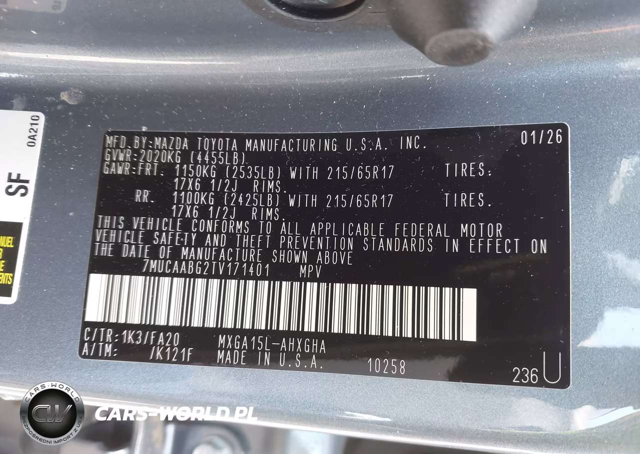 2026 Toyota Corolla Cross Le VIN:7MUCAABG2TV171401 - 9
