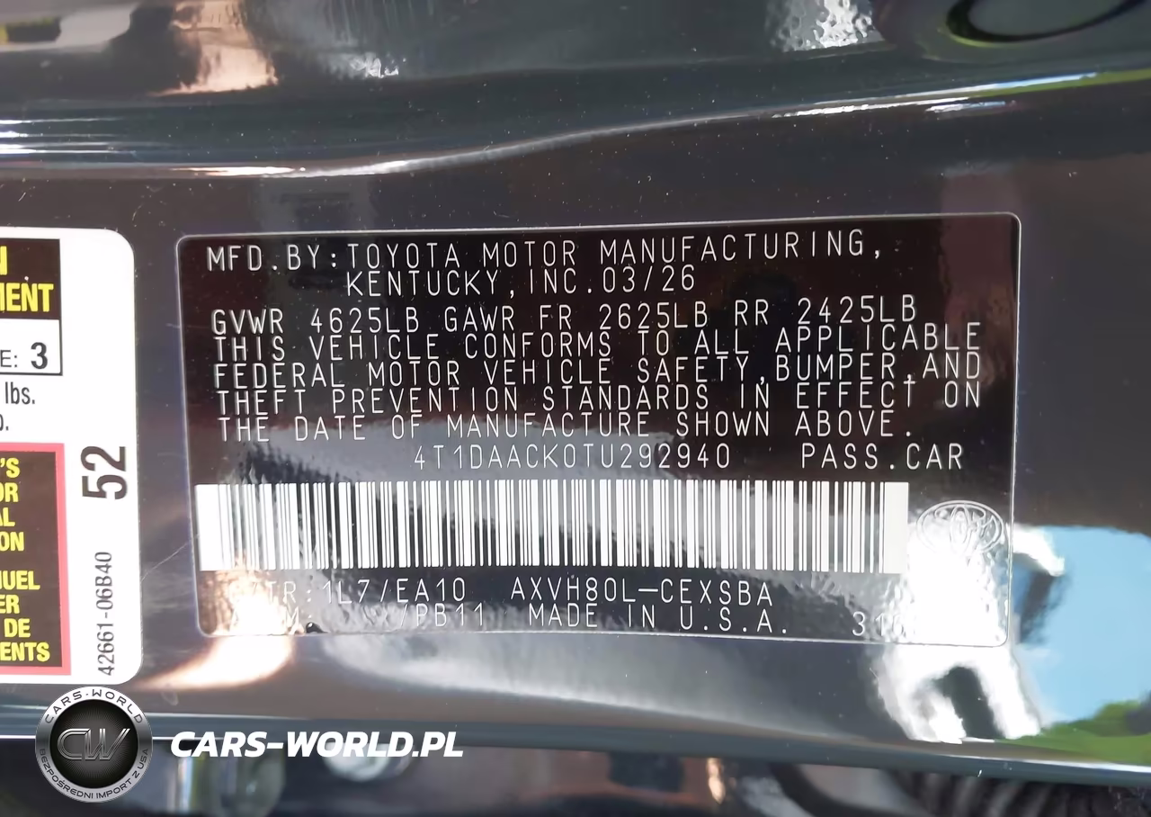 2026 Toyota Camry Se VIN:4T1DAACK0TU292940 - 9