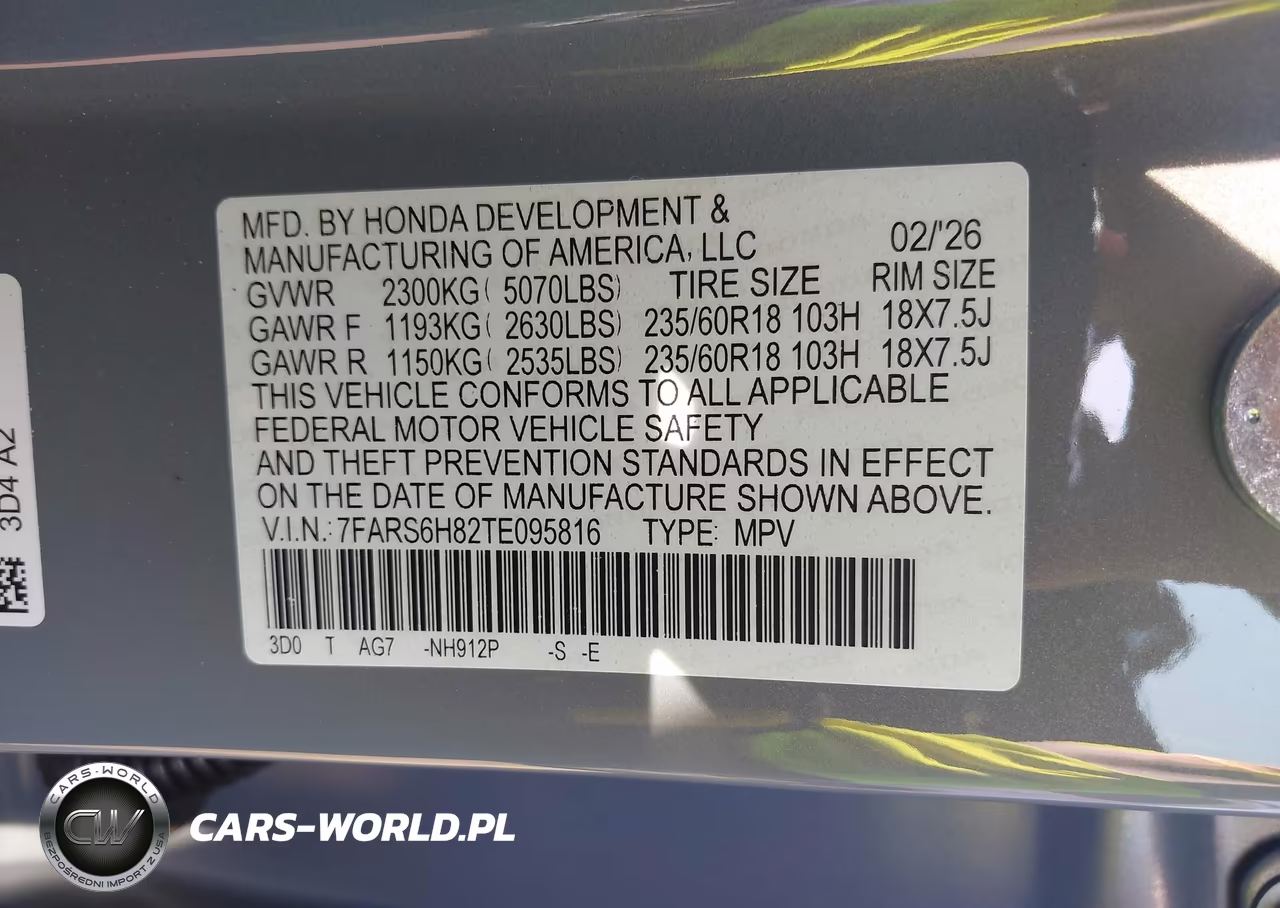2026 Honda Cr-V Hybrid Awd Sport-L VIN:7FARS6H82TE095816 - 9