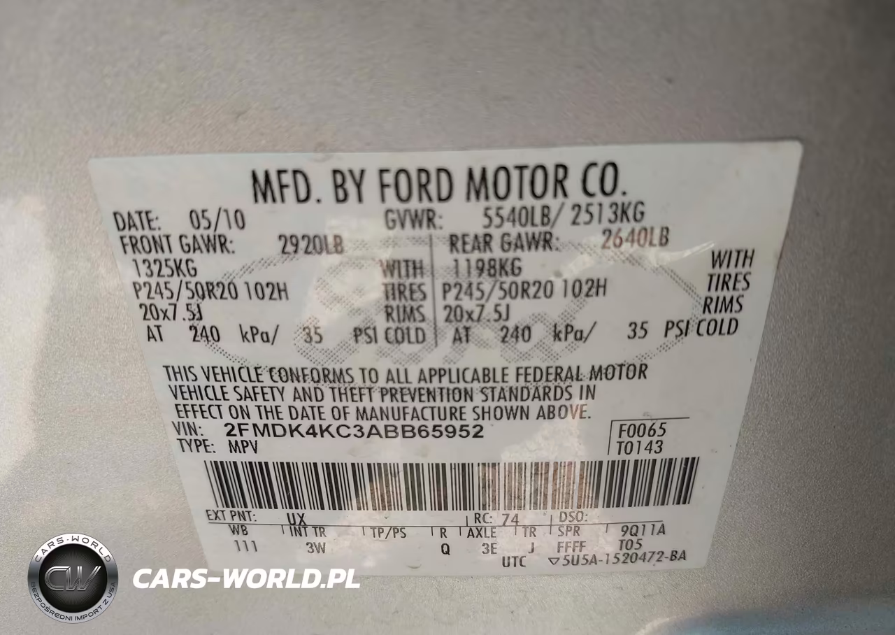 2010 Ford Edge Limited VIN:2FMDK4KC3ABB65952 - 9