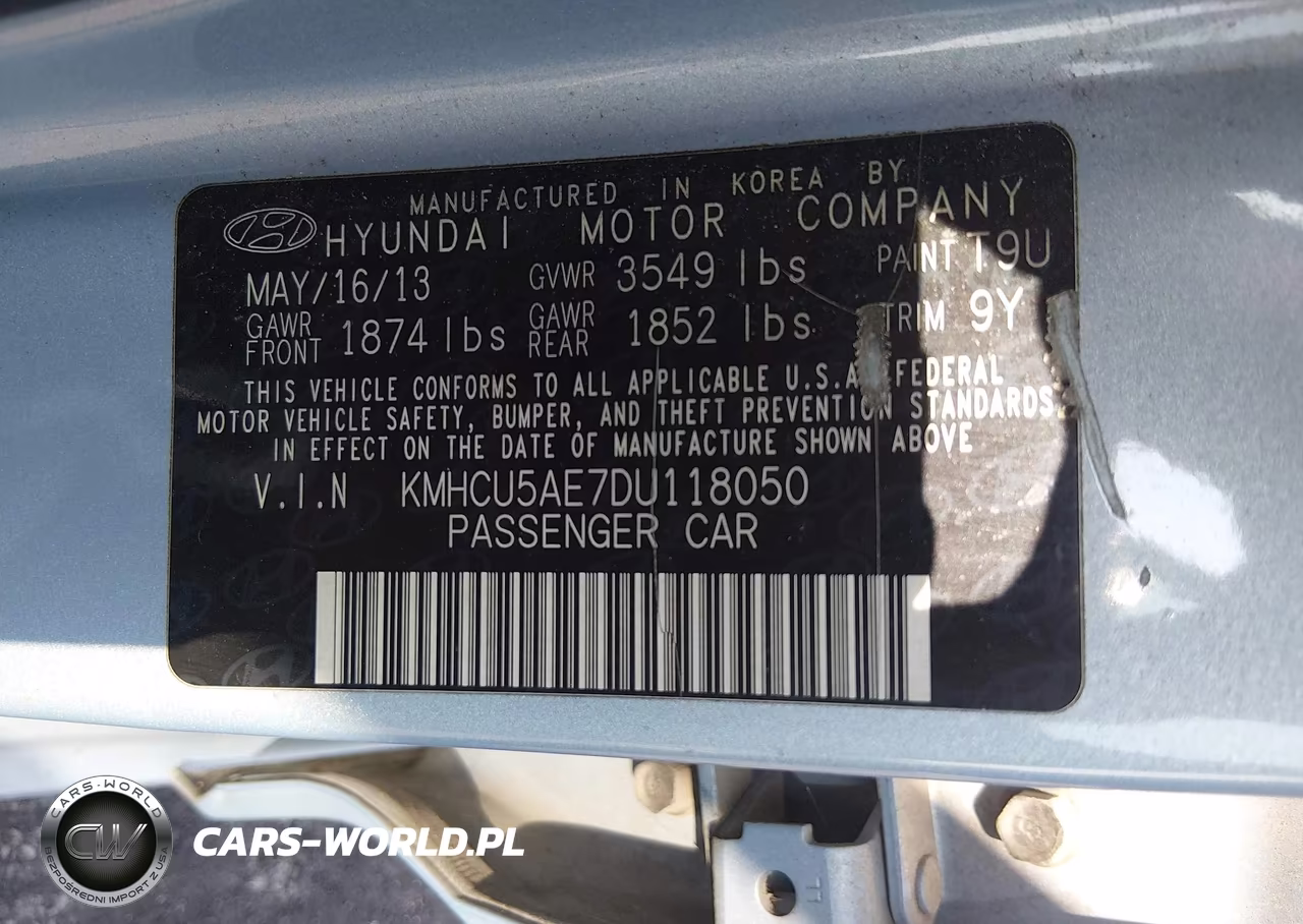 2013 Hyundai Accent Se VIN:KMHCU5AE7DU118050 - 9