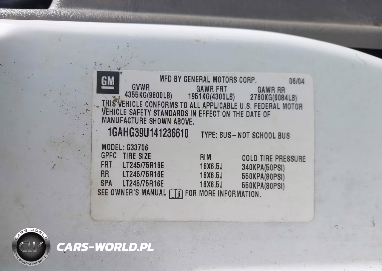 2004 Chevrolet Express Passenger VIN:1GAHG39U141236610 - 9