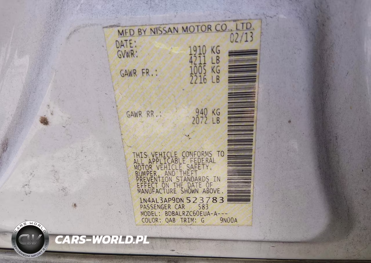 2013 Nissan Altima 2.5 S VIN:1N4AL3AP9DN523783 - 9