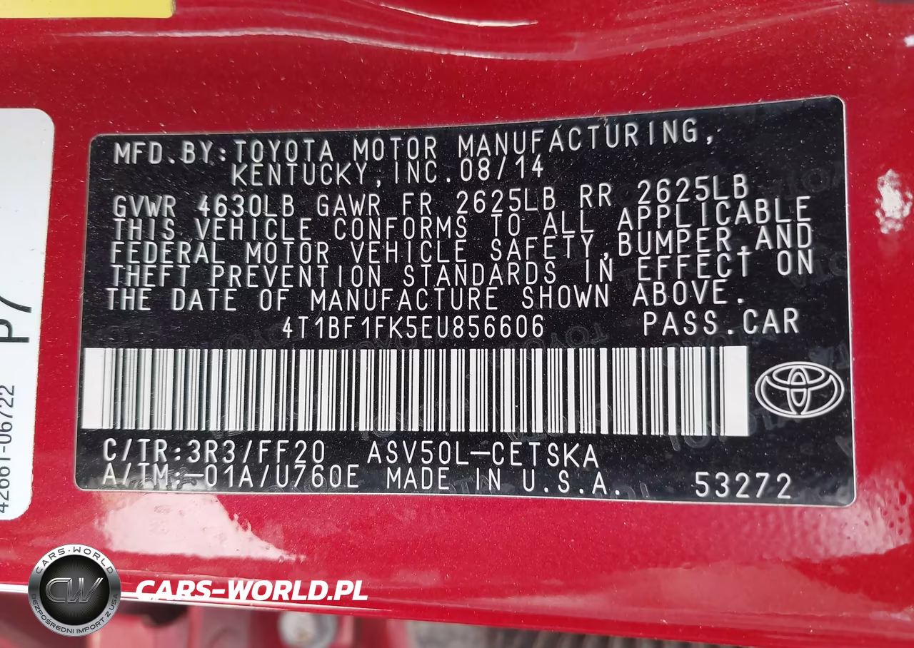 2014 Toyota Camry Se VIN:4T1BF1FK5EU856606 - 9